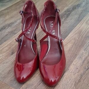 Lauren Ralph Lauren Raquel Maroon Leather High Heel Pumps